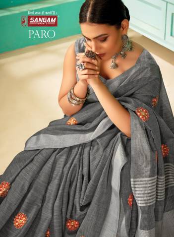 Paro By Sangam Prints linen Saree Wholesaler in Surat
